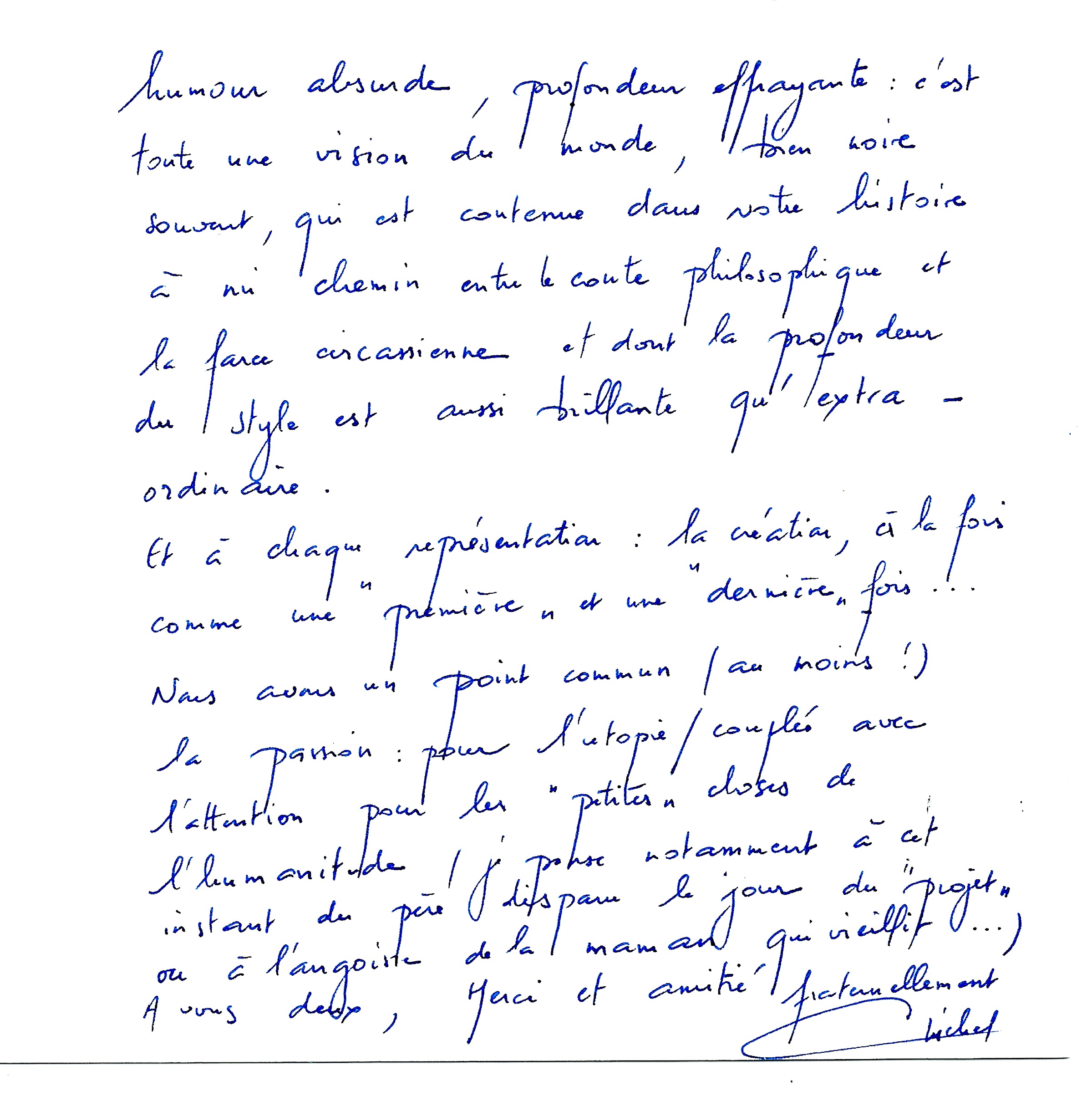 Lettre de Michel Dinet