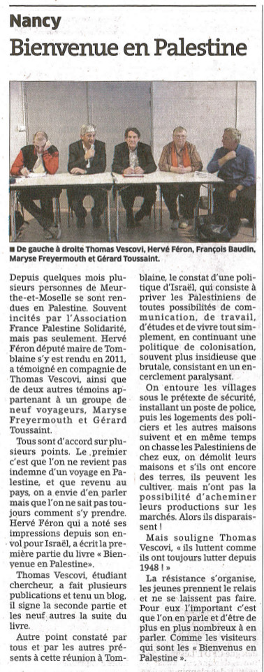 Conférence de presse Palestine