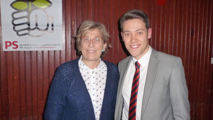 Marie-Noëlle Lienemann et Grégoire Ruhland à la choucroute de la section PS de Tomblaine